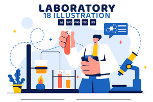 18 Laboratory Science Illustration, a Healthcare Illustration by denayunebgt