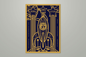 Elegant Art Deco Spaceship Flyer, a Flyer Template by ashenterprise
