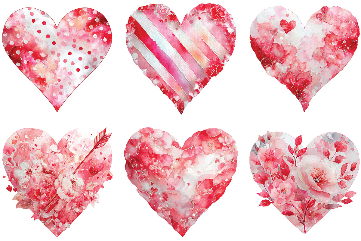 Valentine's Day Heart Clipart, an Illustration by CraftArtStudio (Photo 4 of 6)