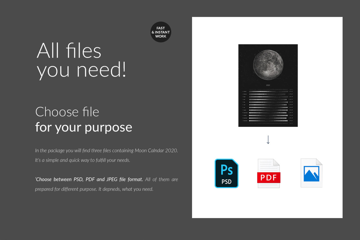 Minimalistic Wall Moon Calendar 2020, a Flyer Template by BlackMocca (Photo 7 of 11)