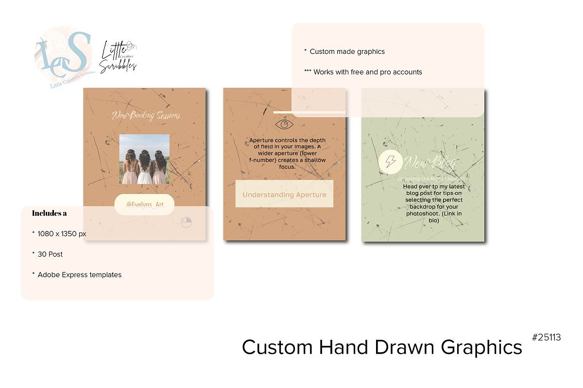 Photographer Instagram Templates, a Social Media Template by Little Creative Scribbles (Photo 2 of 3)