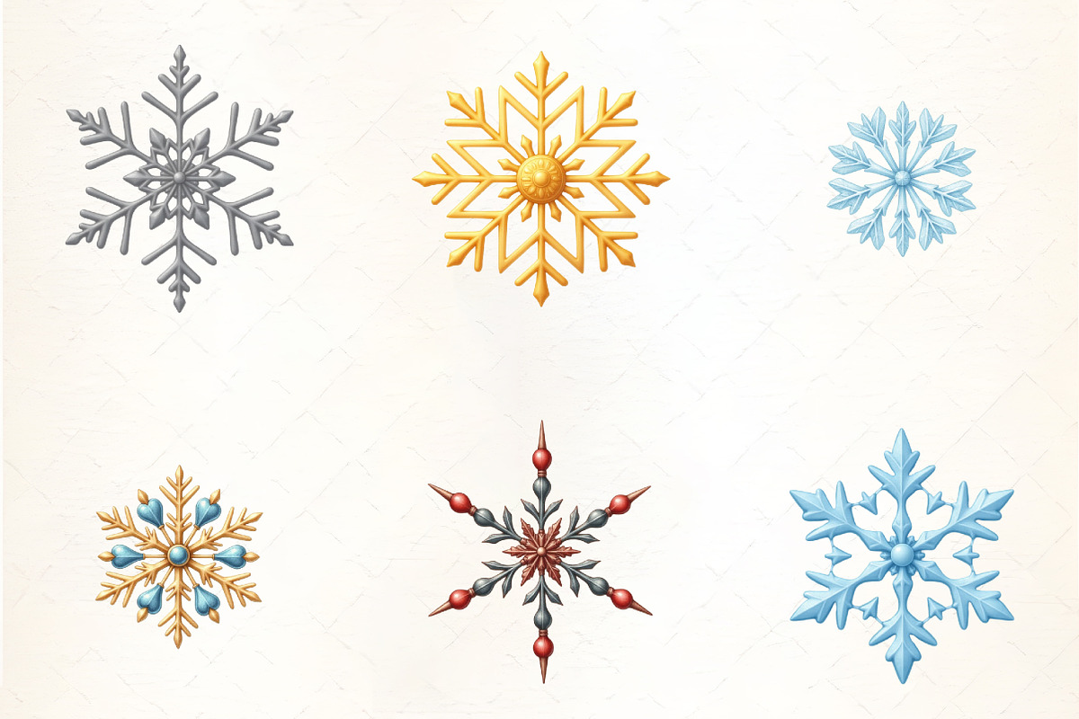 Festive Snowflake Pattern Clipart, an Illustration by CrexoraLab (Photo 3 of 5)