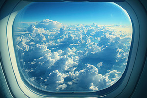 Compose a photo from inside an airpl, a Photo by LOGOCREATIVE