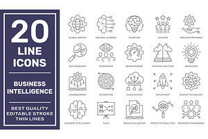 Business Intelligence icons set