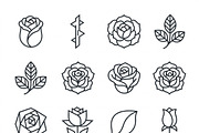 Bundles Set Floral Wedding Icons, an Outline Icon by adenpinkstore (Thumbnail 6 of 44)