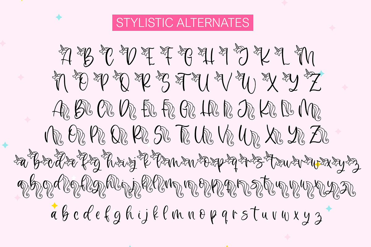 Rosemary The Unicorn Script Font, a Handwritten Font by Freeling Design House (Photo 3 of 7)