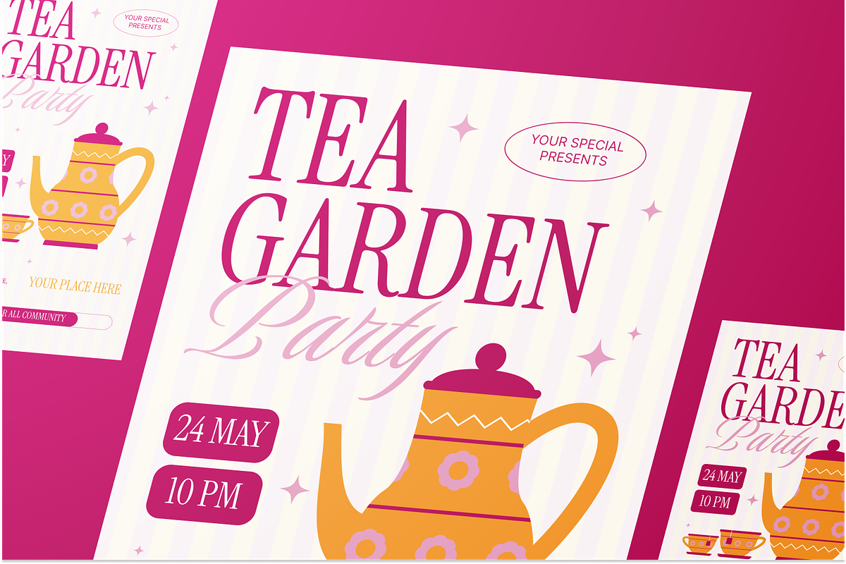 Tea Party Flyer Set, a Flyer Template by Annora Studio (Photo 6 of 6)