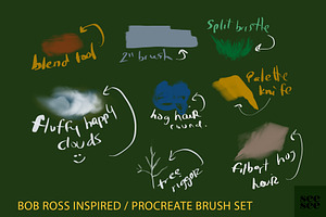 Bob Ross Inspired Procreate Brushes