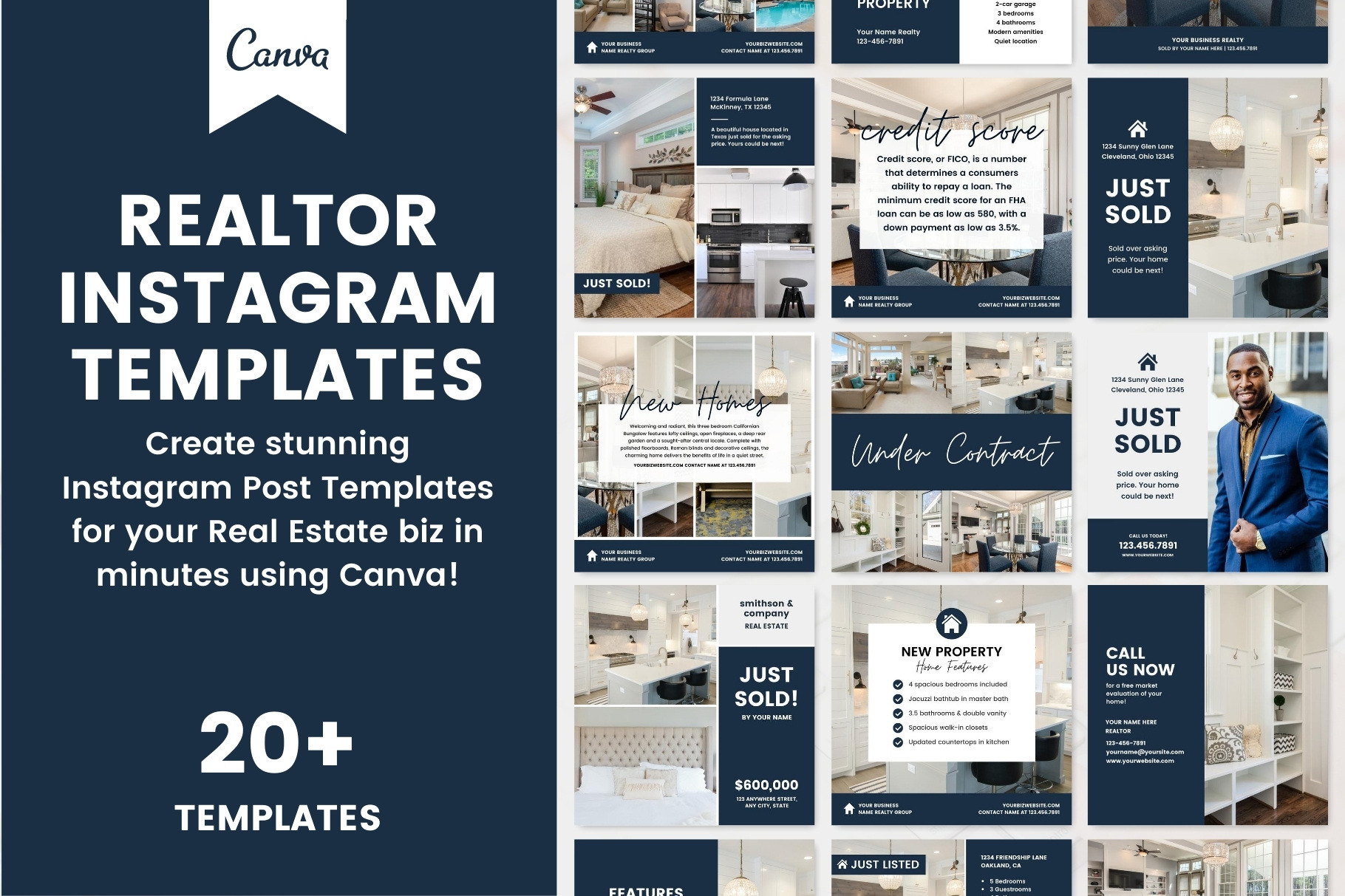 Instagram Realtor Canva Templates, a Social Media Template by Fallon Gerst