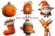 Cute Cartoon-Christmas Clipart, an Illustration by Craft Nest (Thumbnail 10 of 10)