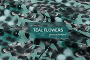 TEAL FLOWERS seamless patterns, a Pattern Graphic by ANAKOTO (Thumbnail 5 of 13)