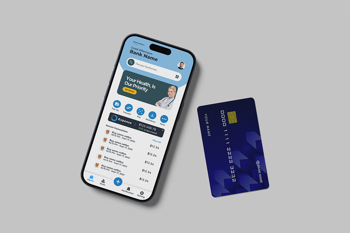 Smartphone and Credit Card Mockup, a Product Mockup by lamorastudio (Photo 4 of 11)