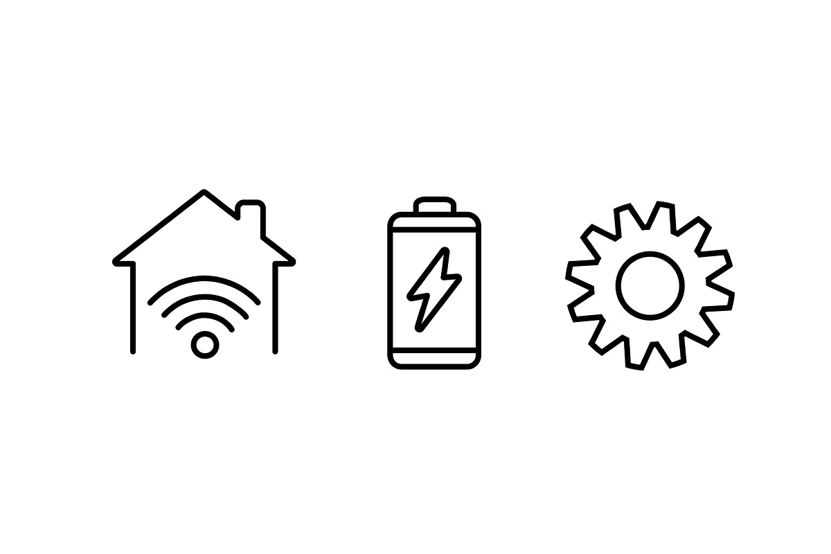 Line art set of technology icons set, an Outline Icon by Elen_Art (Photo 4 of 4)