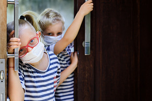 Sad kids wearing face masks featuring face, mask, and stay