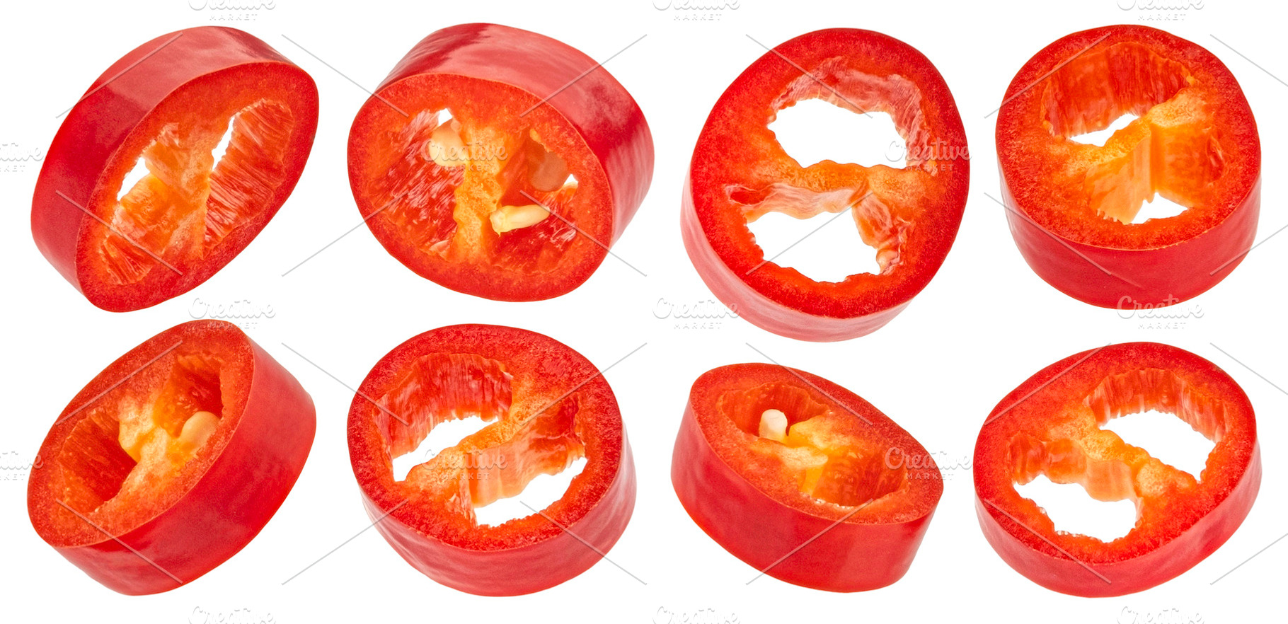 Sliced red chili peppers collection, a Food & Drink Photo by Max Lashcheuski