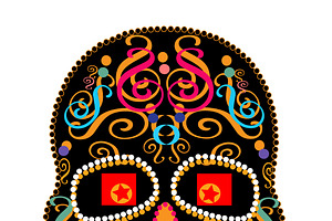 Colorful Sugar Skull Illustration. D, a Graphic by TeaGraphicDesign