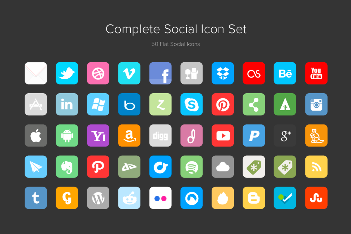 Complete Social Icon Set, an Icon by Jamie Peak (Photo 1 of 3)