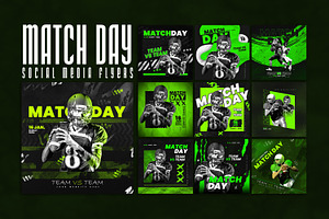 Match day social media flyers, a Social Media Template by Tanmoy Topu