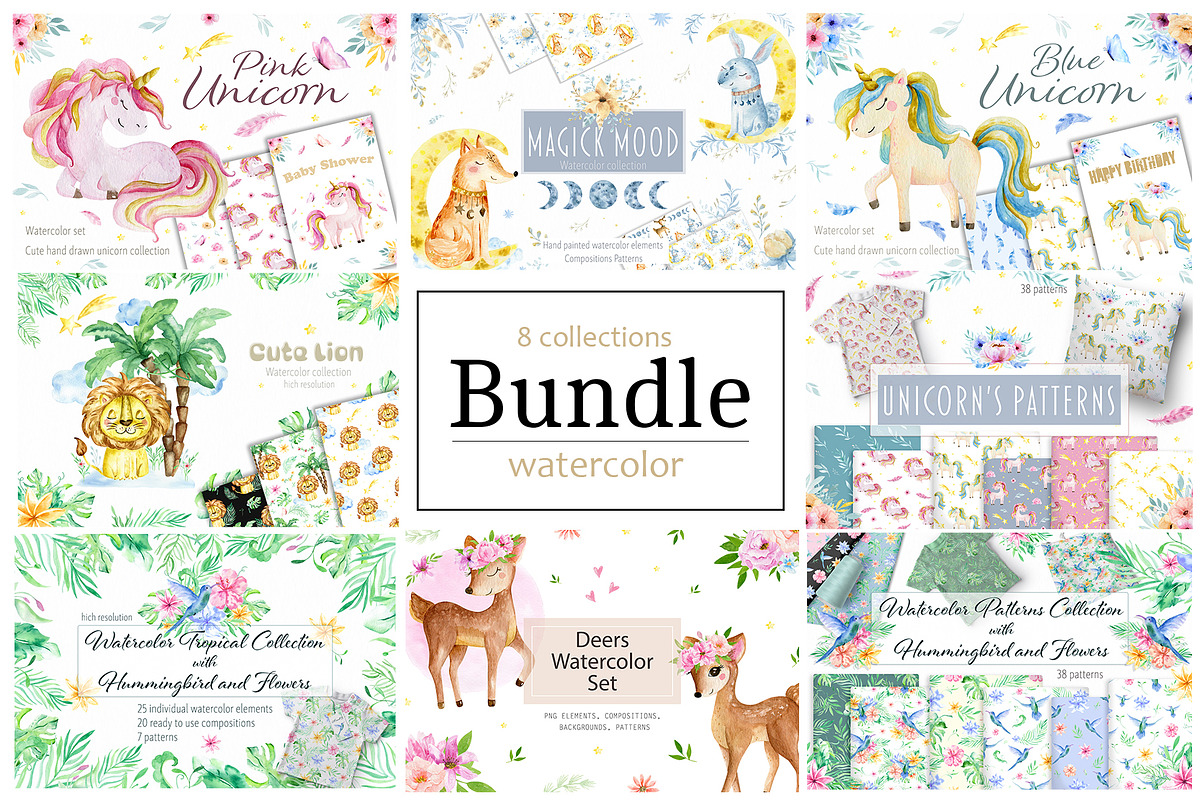 Watercolor Bundle Cute baby!, a Graphic by Irene_Boiko_ART (Photo 1 of 25)