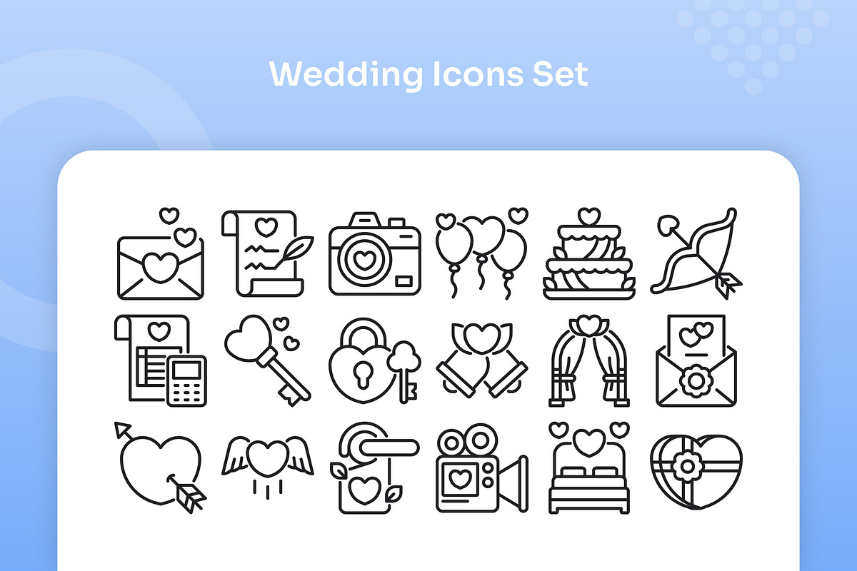 Wedding Icons Set - Line, an Outline Icon by Kmg Design (Photo 2 of 3)