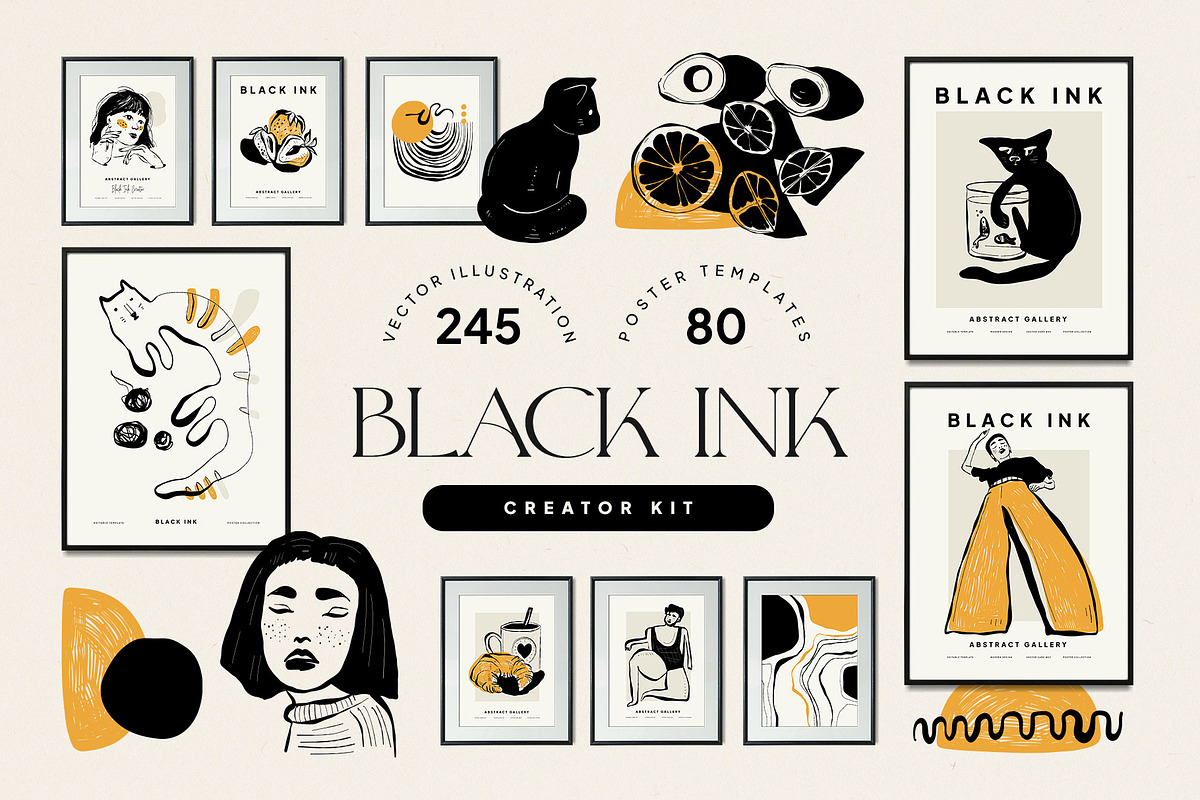 Black Ink | Creator Kit, a Background Graphic by KetteCreate (Photo 1 of 22)