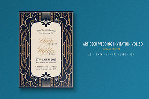 Art Deco Wedding Invitation Vol.30