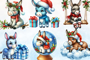 Cute Christmas Donkey Sublim Bundle, a Seasonal Illustration by Rose Art (Thumbnail 2 of 4)