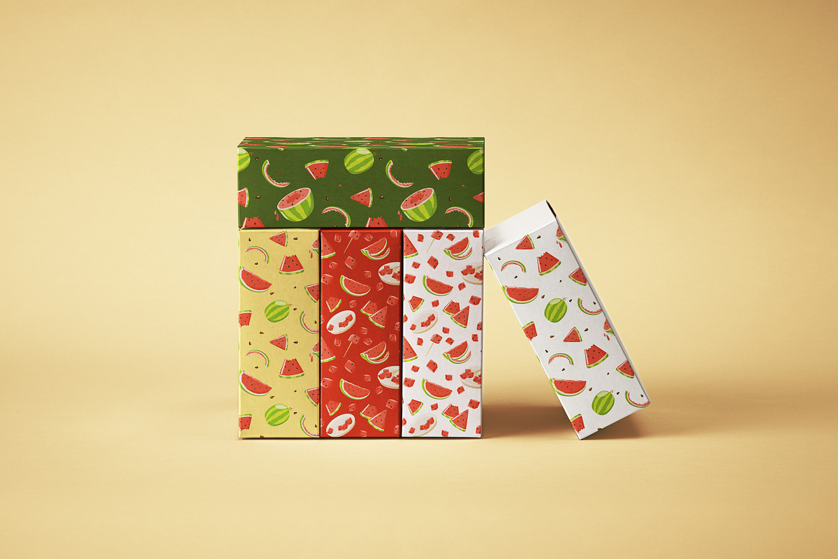 Watermelon Clipart Patterns Cards, a Food Illustration by Vaniuta_Art (Photo 3 of 5)