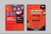 Retro Pop Music Festival Flyer, a Templates & Theme by studiogstock (Thumbnail 1 of 3)