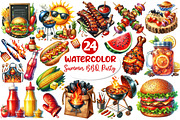 Summer BBQ Party Clipart, an Illustration by Dream Creation (Thumbnail 1 of 3)