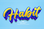 Habit PSD 3D Editable Text Effect, a Layer Style Add-On by TrueVector (Thumbnail 1 of 2)