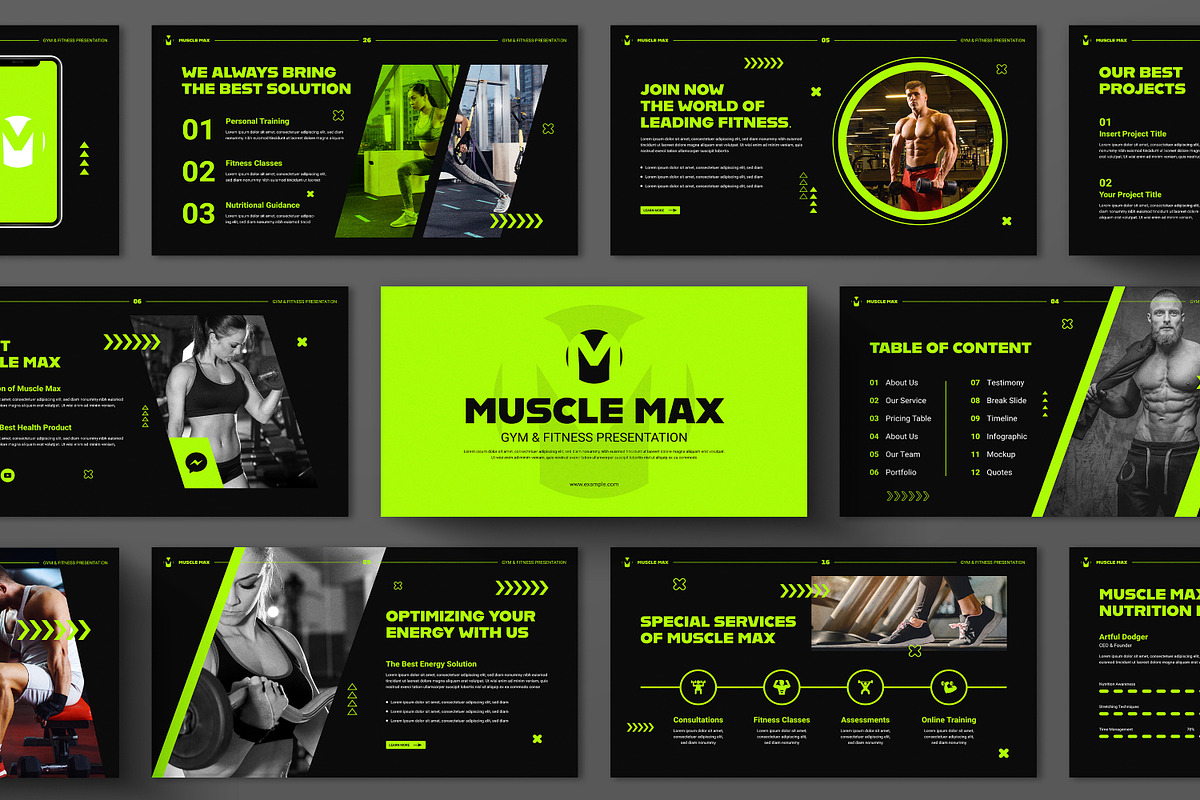 Gym & Fitness Presentation Template, a Presentation Template by Mighty-Slide (Photo 1 of 7)