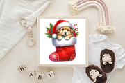 Dog Christmas Stocking Sublimation, an Illustration by DreamArtGraphic (Thumbnail 2 of 6)