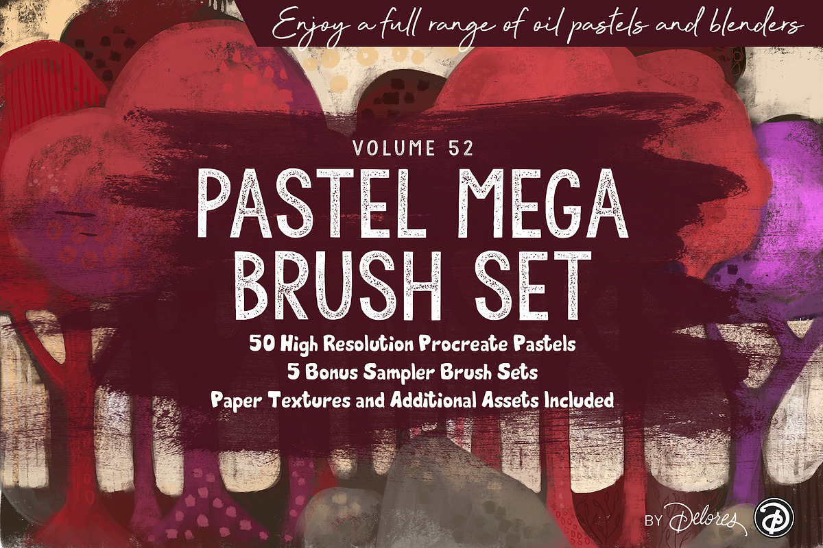 Pastel Mega Brush Set for Procreate, a Brushes & More by DeloresArt (Photo 1 of 12)