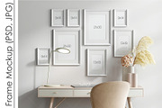 Gallery Wall Mockup PSD JPG, a Print Template by VNmockup (Thumbnail 2 of 5)