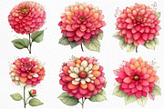 Whimsical Spring Dahlia Flower Png, an Illustration by Craft Nest (Thumbnail 9 of 11)