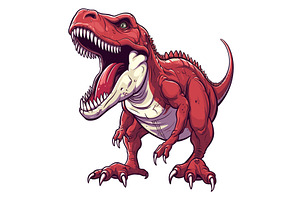 Red tyrannosaurus rex drawing. Angry, a Graphic by LadadikArt