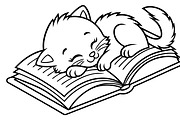 Open Book Coloring Page, a Wallpaper Graphic by hkmonir (Thumbnail 1 of 3)