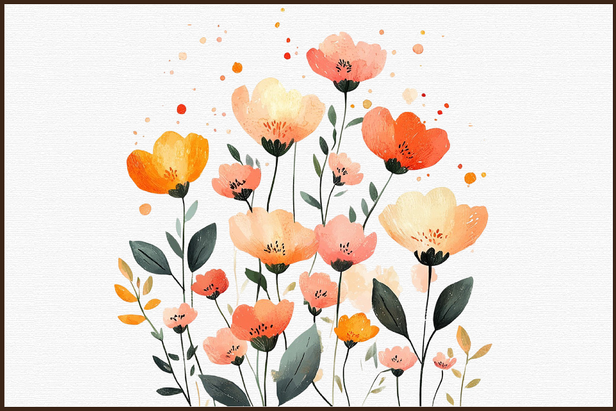 Watercolor Botanical Spring Blooms, an Illustration by Sublimation Artist (Photo 3 of 6)