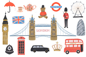 London handdrawn clipart, an Illustration by Katie Lisker