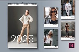 2025 Wall Calendar InDesign Template