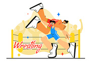 10 Wrestling Sport Illustration, a Sport Illustration by denayunebgt (Thumbnail 4 of 4)