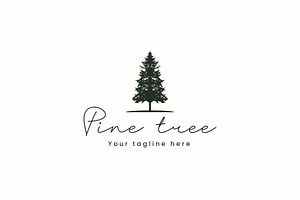 Pine tree logo illustration, a Branding & Logo Template by Dyn Studio