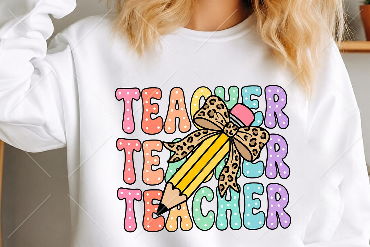 Teacher Coquette Pencil PNG, a Seasonal Illustration by Canvas Craft (Photo 2 of 5)