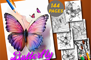 Butterfly Coloring Book for Adults, an Animal Illustration by Design Home (Thumbnail 1 of 7)