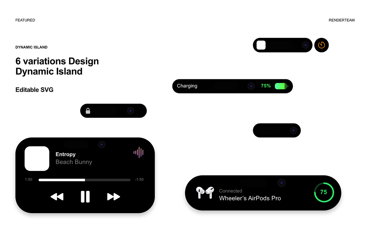 iPhone 14 Pro Mockup Set, an iPhone Mockup by Renderteam (Photo 3 of 7)