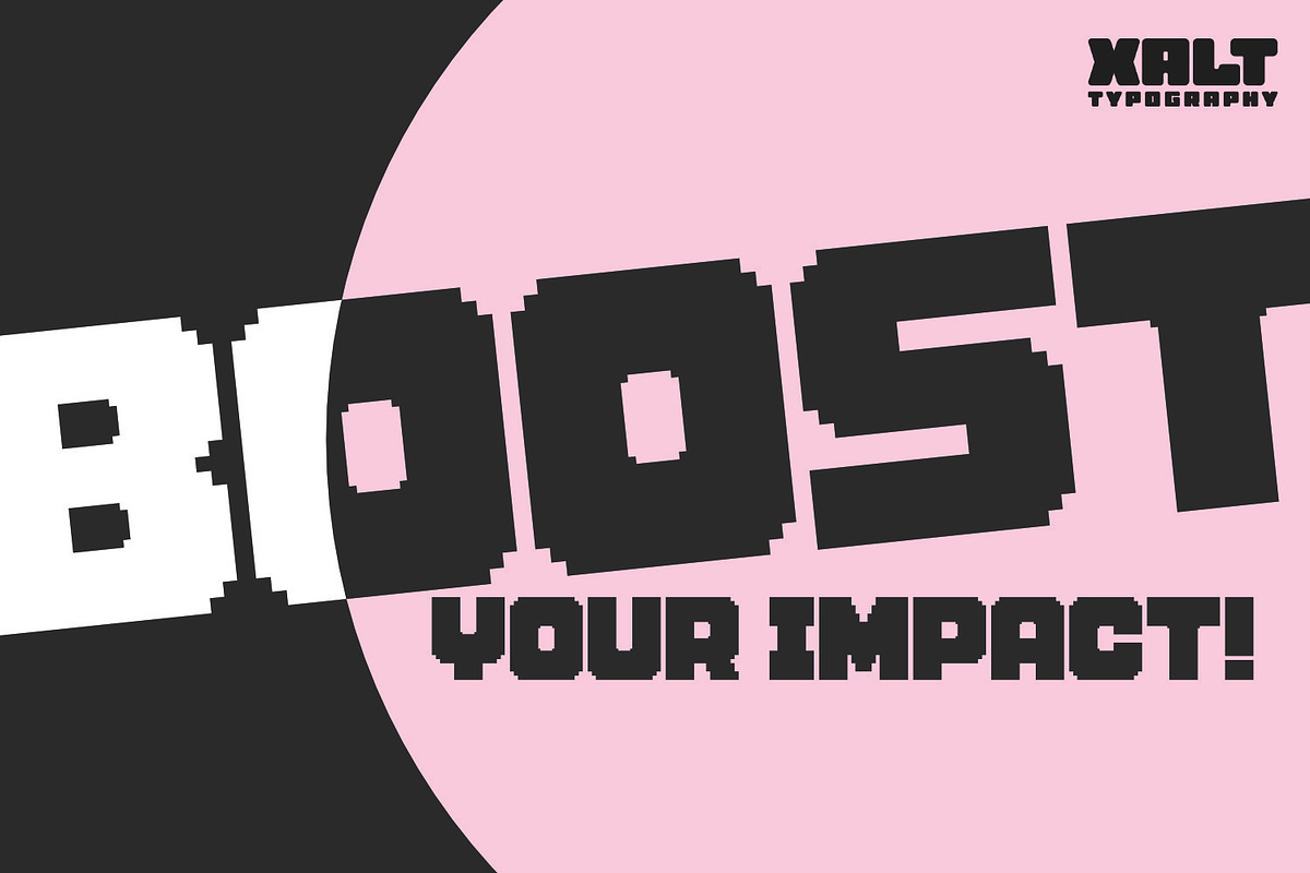 Pixel Hype – Bold Pixel Display Font, a Sans Serif Font by XALT Typography (Photo 6 of 6)