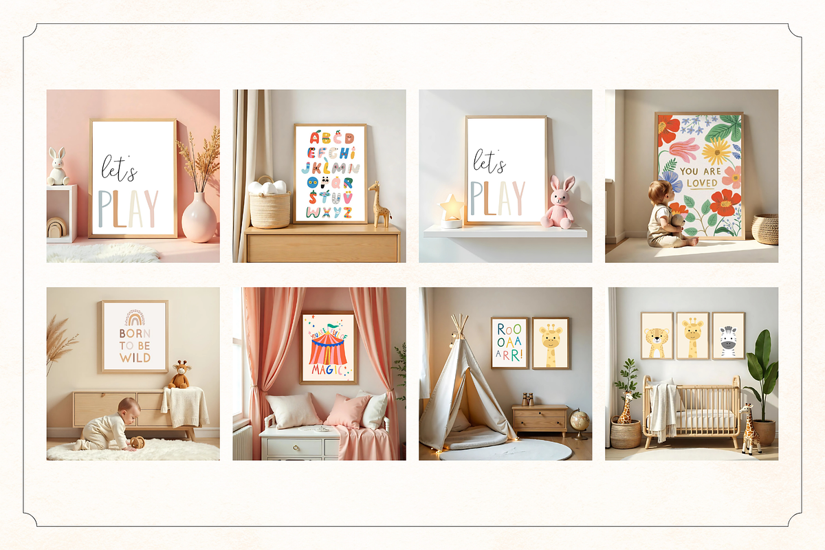50 Kids Nursery Mockups for Canva, a Household Mockup by Matisse Studio (Photo 6 of 10)