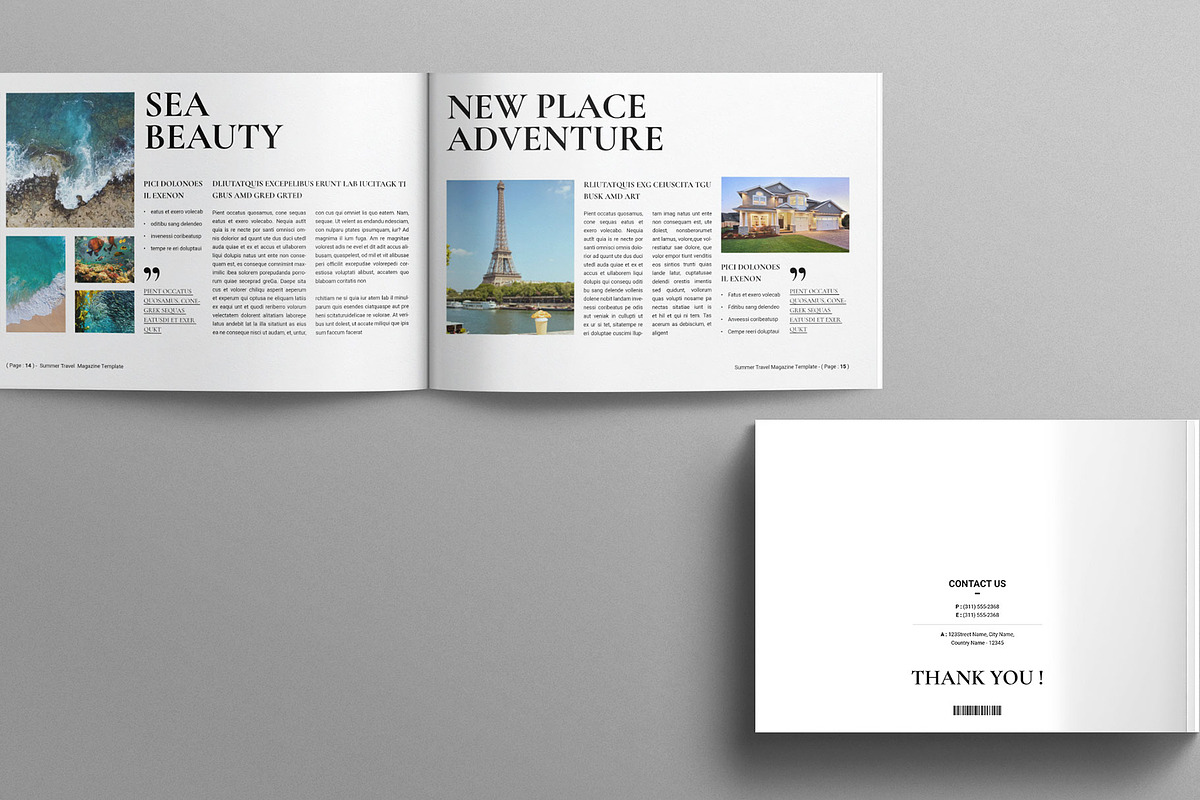 Summer Travel Magazine Template Land preview 6