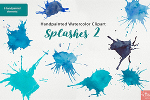 Watercolor Clipart Splashes Bundle